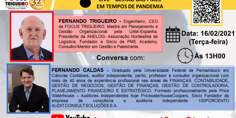 LIVE - GESTÃO DAS PMES EM TEMPOS DE PANDEMIA - 16/02/2021 às 13H00