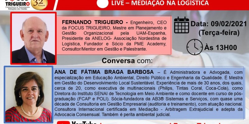 LIVE - MEDIAÇÃO NA LOGÍSTICA - 09/02/2021 às 13H00