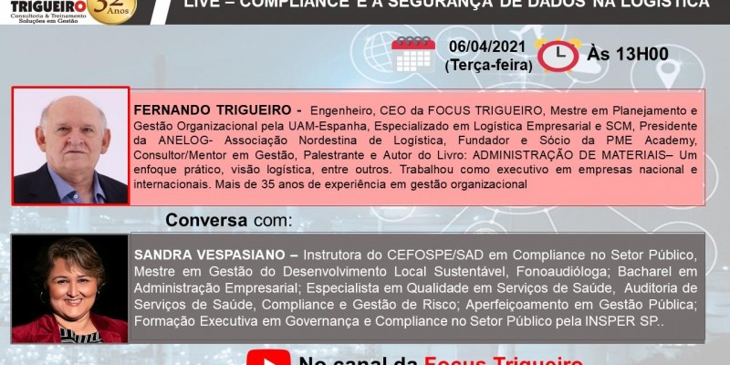 LIVE - COMPLIANCE E A SEGURANÇA DE DADOS NA LOGÍSTICA - 06/04/2021