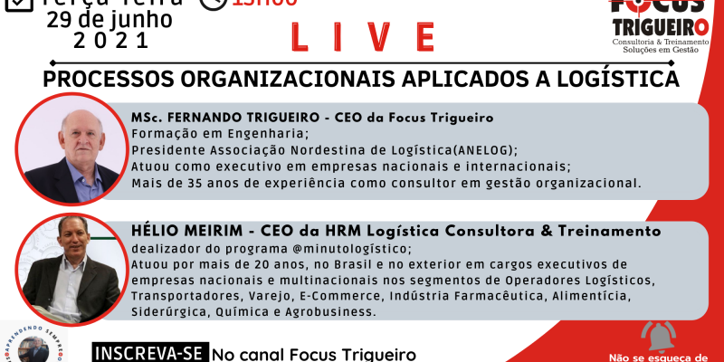 LIVE - PROCESSOS ORGANIZACIONAIS APLICADOS A LOGÍSTICA (29/06/2021)
