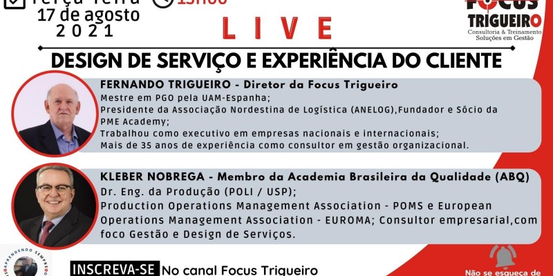 LIVE - DESIGN DE SERVIÇO E EXPERIÊNCIA DO CLIENTE (17/08/2021)