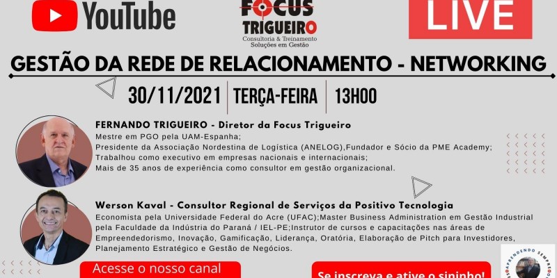 LIVE - GESTÃO DA REDE DE RELACIONAMENTO (NETWORKING) (30/11/2021)