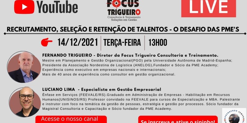 LIVE - RECRUTAMENTO, SELEÇÃO E RETENÇÃO DE TALENTOS - O DESAFIO DAS PME's