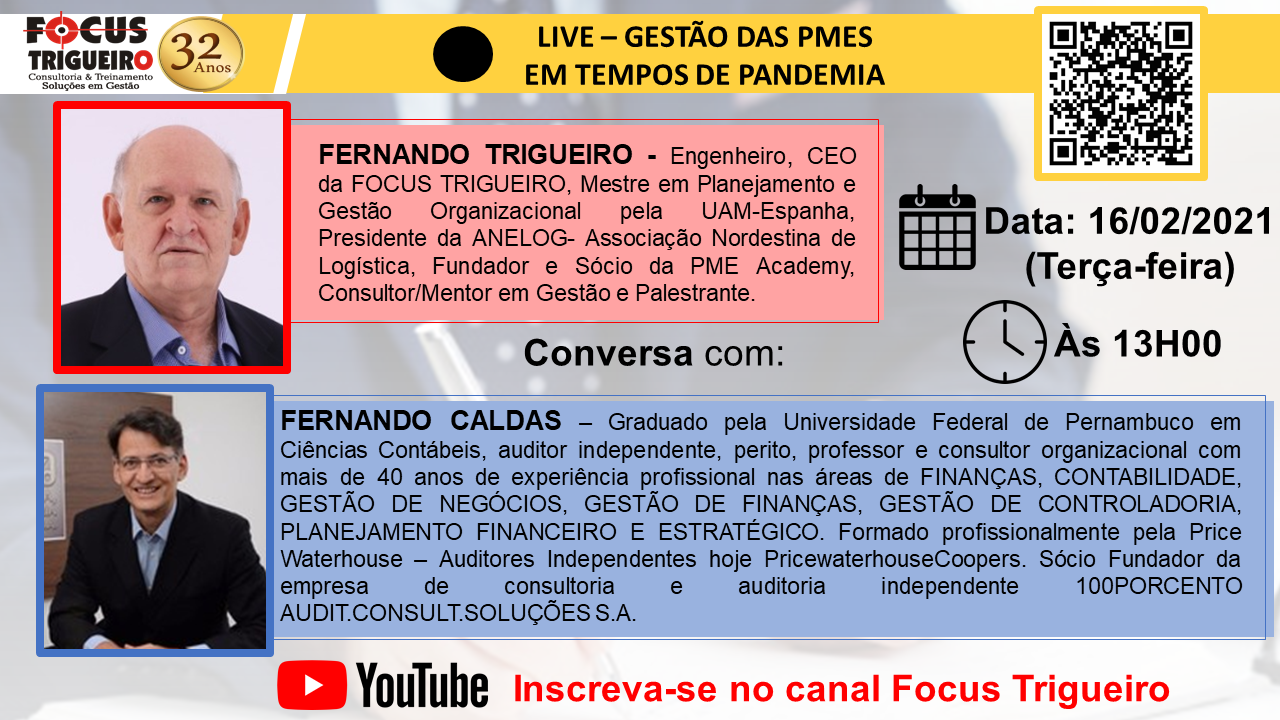 LIVE - GESTÃO DAS PMES EM TEMPOS DE PANDEMIA - 16/02/2021 às 13H00