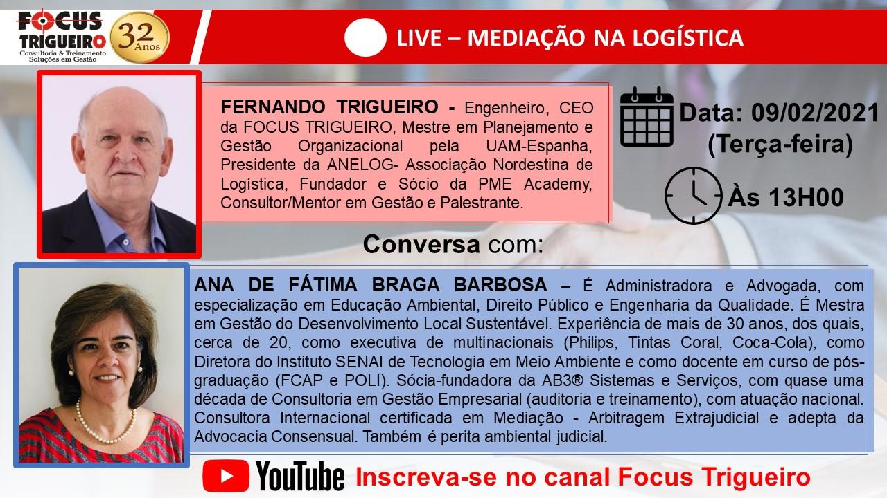 LIVE - MEDIAÇÃO NA LOGÍSTICA - 09/02/2021 às 13H00