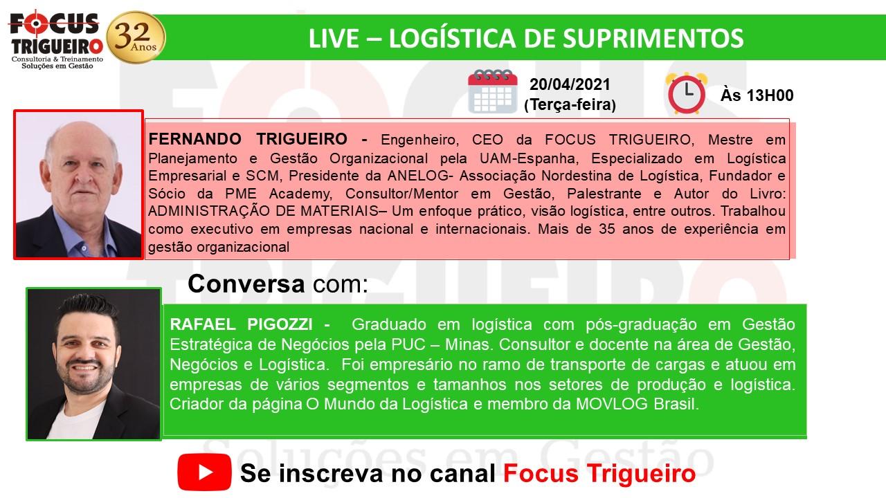 LIVE - LOGÍSTICA DE SUPRIMENTOS ( 20/04/2021)