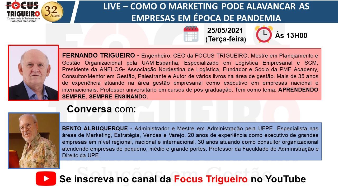 LIVE - COMO O MARKETING PODE ALAVANCAR AS EMPRESAS EM ÉPOCA DE PANDEMIA - 25/05/2021