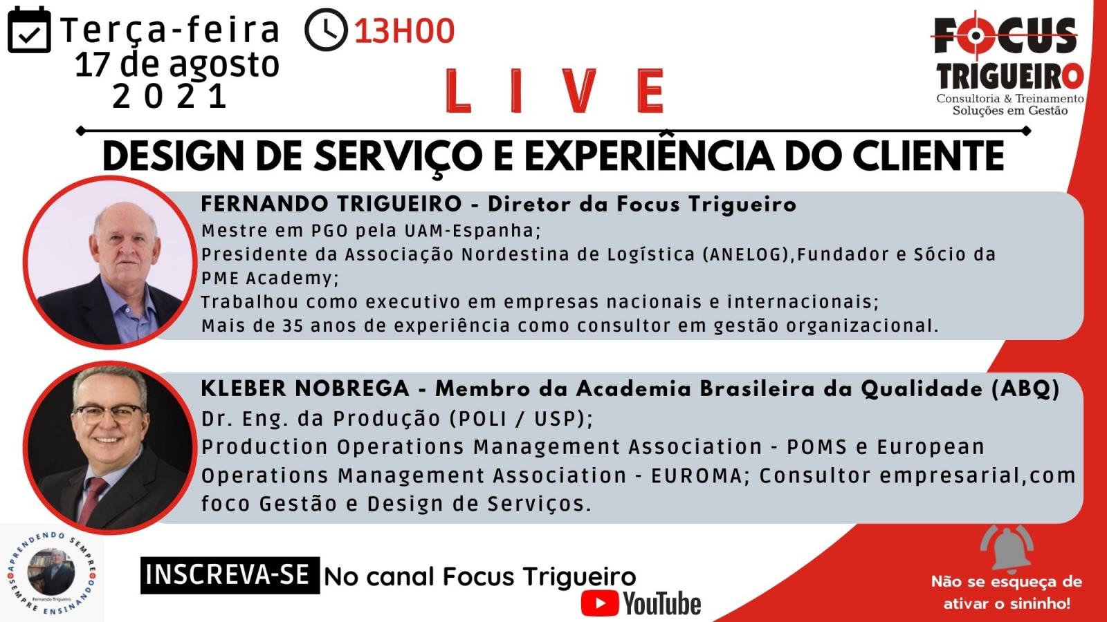 LIVE - DESIGN DE SERVIÇO E EXPERIÊNCIA DO CLIENTE (17/08/2021)
